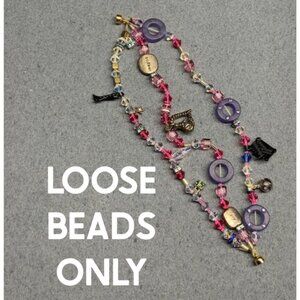 Jewelry Making Bead Lot Charm Bracelet Crystal Purple Ring Rhinestones Pink